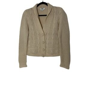 Vintage I.Magnin Cardigan Sweater Women's Medium 100% Wool Old Money Luxury‎ Y2K